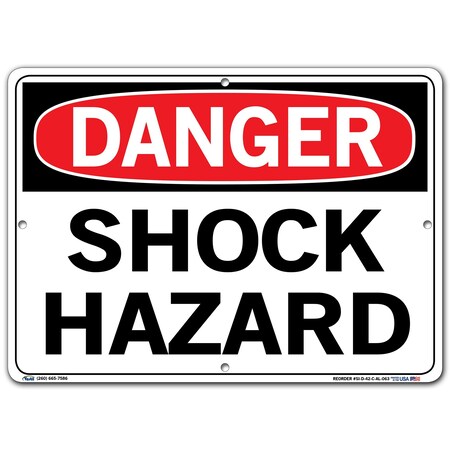 Vestil Sign, Danger, 14.5x10.5", Aluminum, .063, SI-D-42-C-AL-063 SI-D-42-C-AL-063